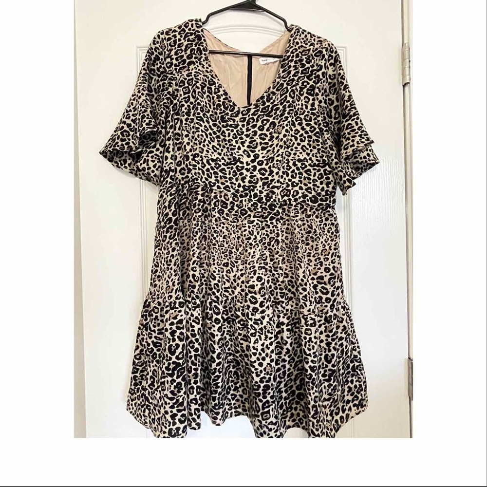 Leopard Print Baby Doll Dress